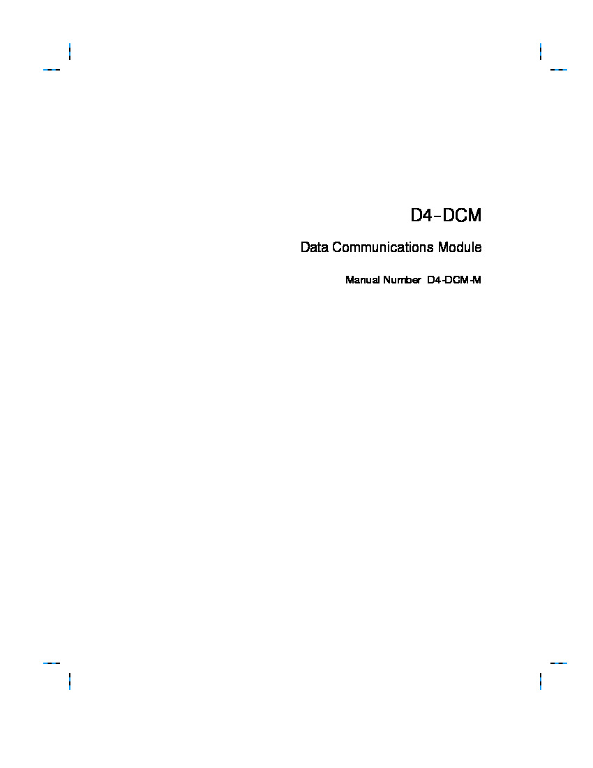 First Page Image of D4-DCM Data Communications Module Manual D4-DCM-M.pdf